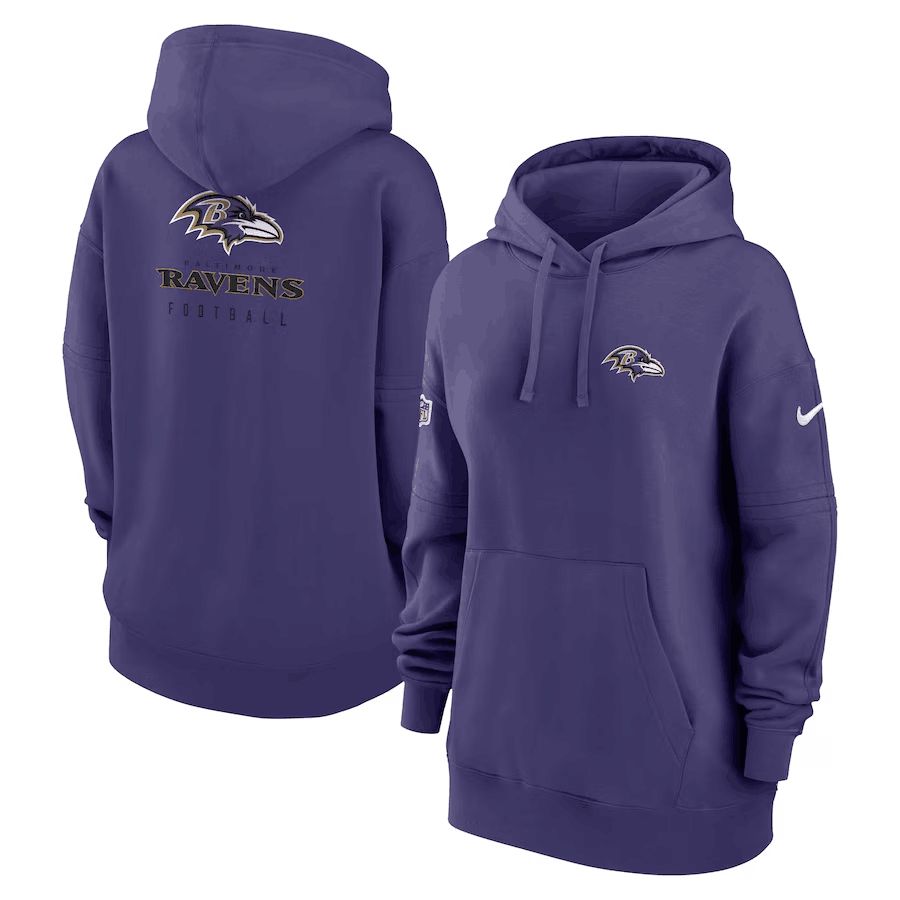Women 2023 NFL Baltimore Ravens purple Sweatshirt style 1